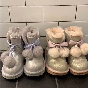 Two pairs of toddler girl UGG boots